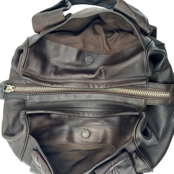 Kenneth Cole New York Leather Tote Brown Slouchy Medium Bag 11x10x8 Work Travel - Picture 12 of 16